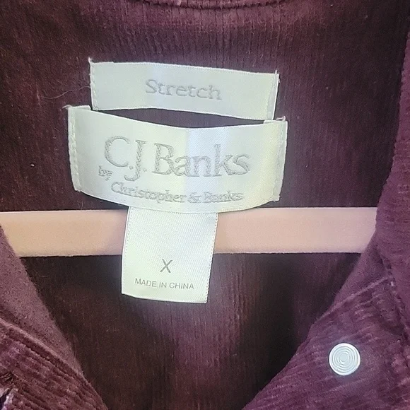 Cj Banks - Stretch Textured Corduroy Purple Jacket - Size X - Picture 5 of 10